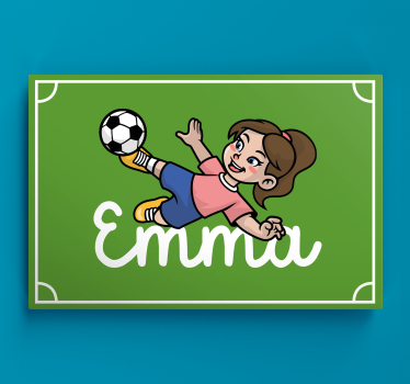 Quadro con nome Ragazza calciatrice con nome - TenStickers
