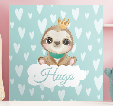 Quadro con bradipo e nome personalizzabile - TenStickers