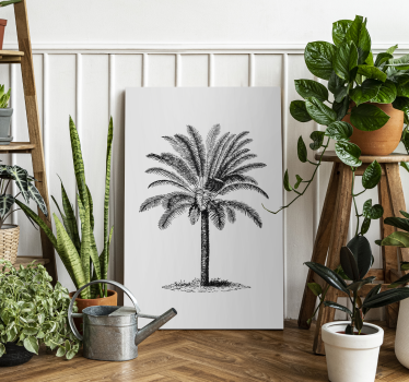 Quadro con palma effetto Inchiostro - TenStickers