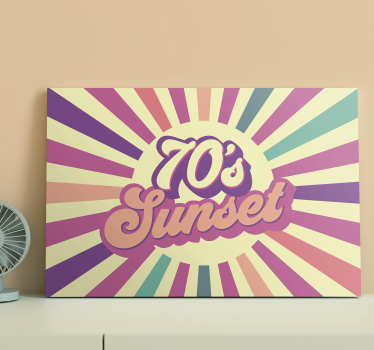 Dipinto con testo grafica retrò tramonto - TenStickers