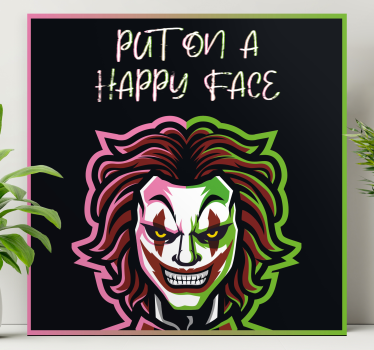 Dipinto con testo metti su una faccia felice - TenStickers