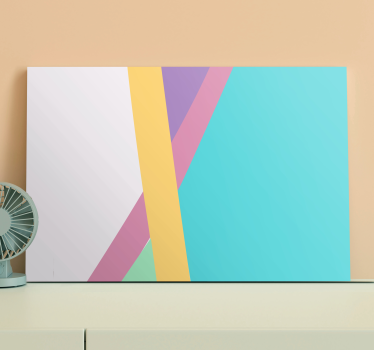 Dipinto astratto interazione geometrica colorata - TenStickers