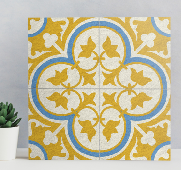 Dipinto vintage piastrella idraulica gialla - TenStickers