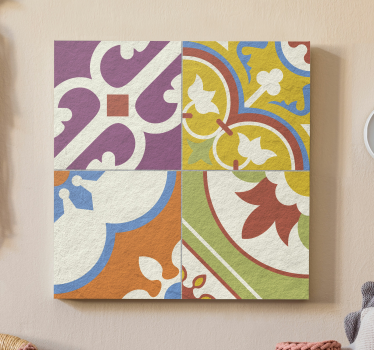 Dipinto vintage piastrelle con motivi ornamentali - TenStickers