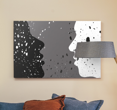 Quadro di persona Mezza faccia bianca e scura - TenStickers