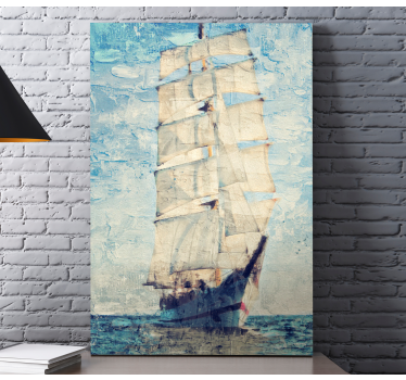 Quadro con barca a vela effetto acquerello - TenStickers