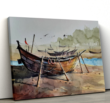 Quadro con barca effetto vintage - TenStickers