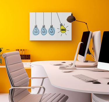 Dipinto motivazionale idea di parola con lampadine - TenStickers