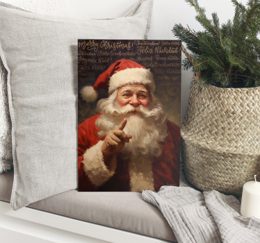Dipinto di Natale ritratto di babbo natale - TenStickers