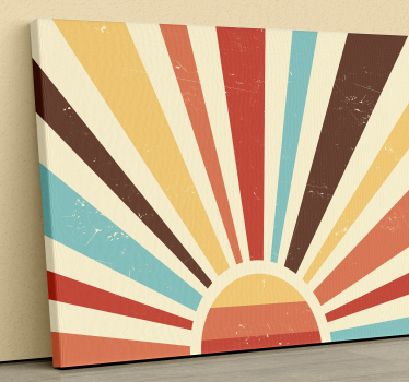 Quadro paesaggio Tramonto vintage astratto - TenStickers