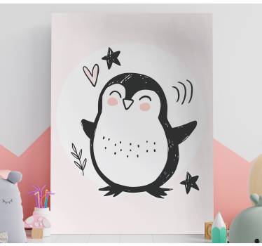 Quadro con pinguino stile cartoon - TenStickers