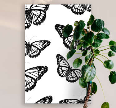 Quadro soggiorno Ala di farfalla in bianco e nero - TenStickers