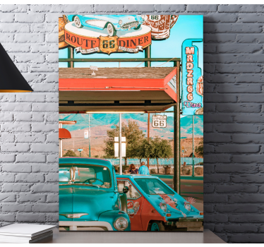 Quadro con il tema route 66 - TenStickers
