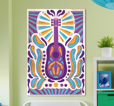 Quadro con chitarra multicolore - TenStickers