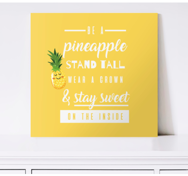 Quadro stampa testo Citazione divertente con ananas - TenStickers