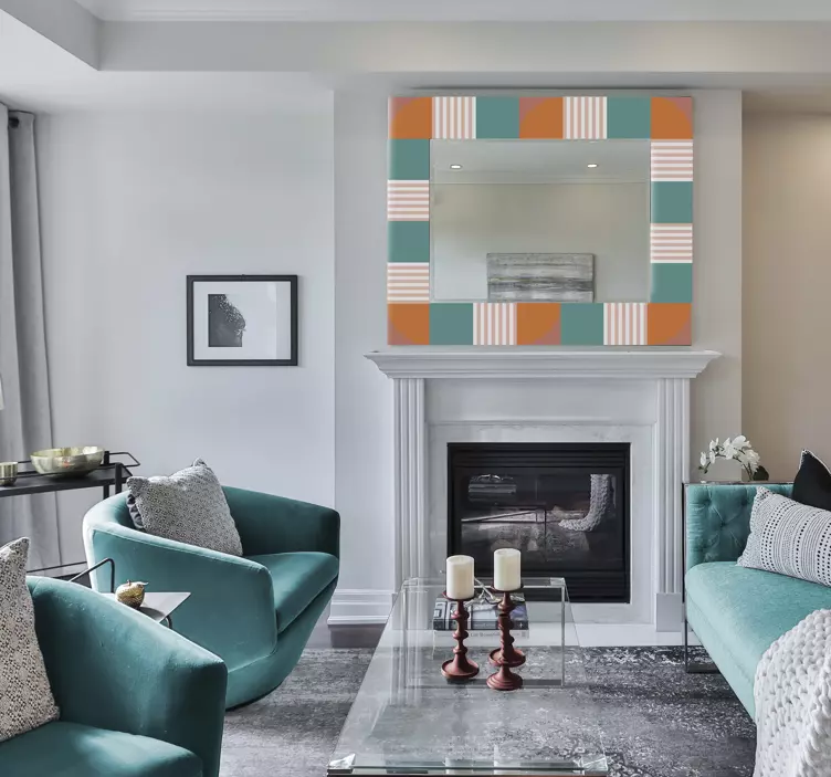 Adesivi animali per bambini cornice geometrica colorata - TenStickers