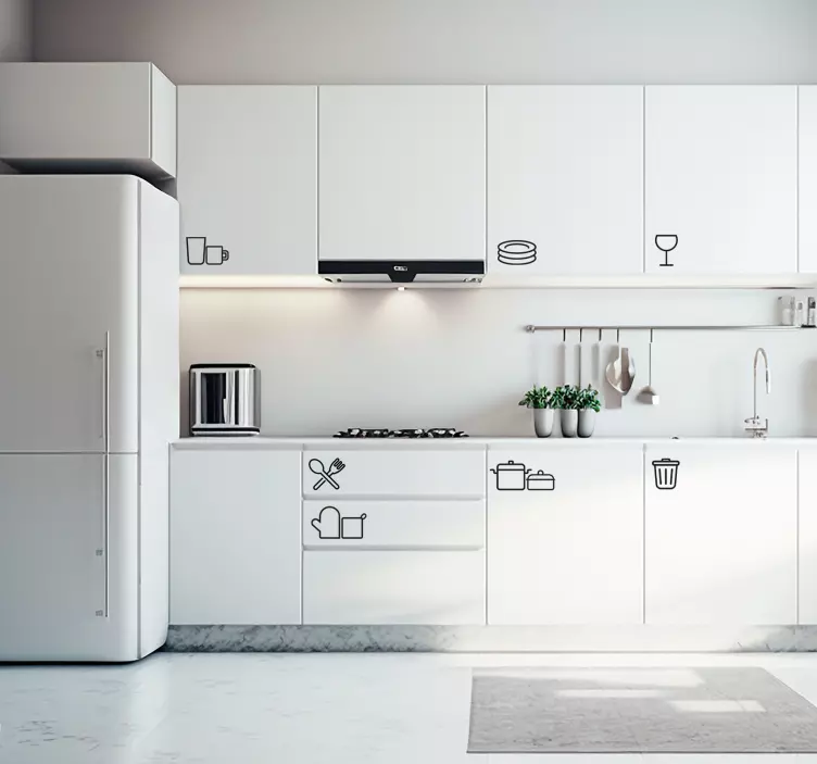 Adesivo murale posate iconos para cocina - TenStickers