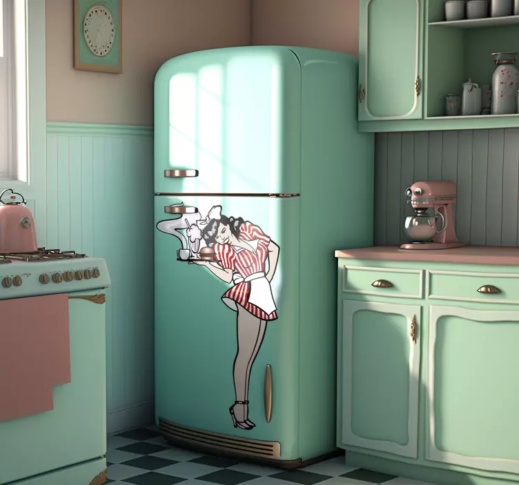 Adesivo decorativo cameriera retrò - TenStickers