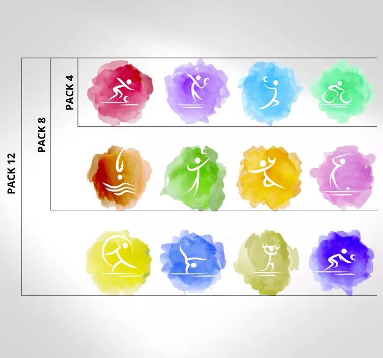 Adesivo sport icone atletiche colorate - TenStickers