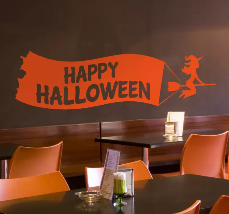 Vetrofanie festa di halloween felice - TenStickers