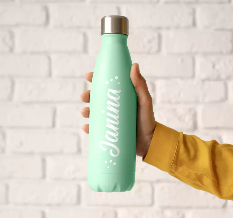 Adesivo per bottiglia con nome personalizzabile - TenStickers