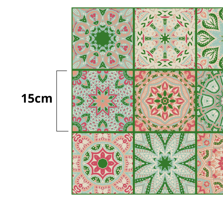 Adesivo decorativo piastrelle a motivi colorati - TenStickers