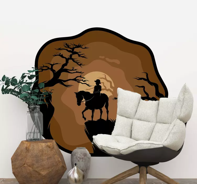 Adesivi animali cowboy con cavallo - TenStickers
