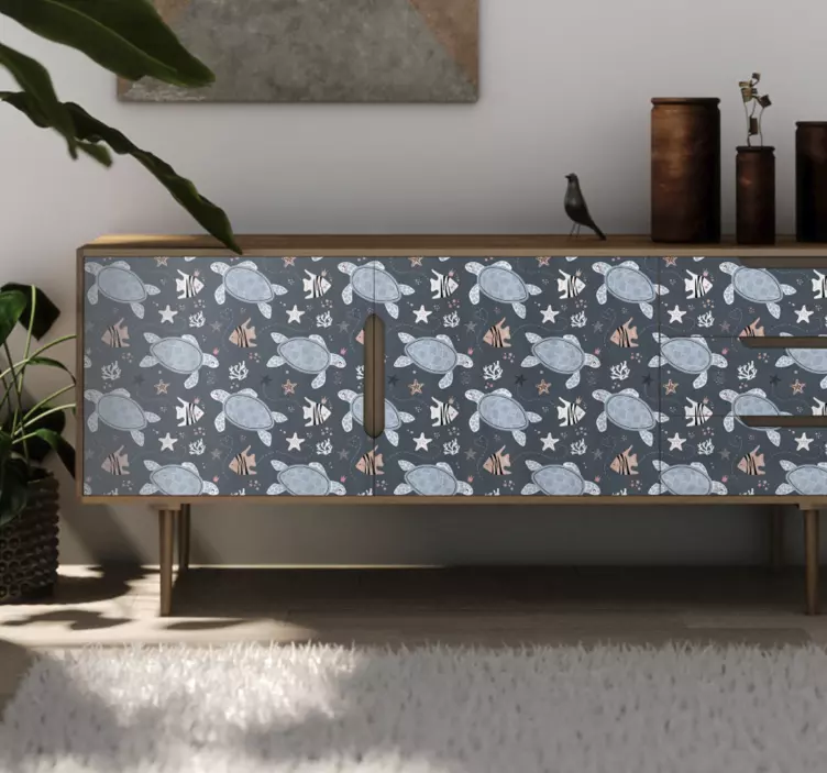 Adesivi animali motivo di tartaruga stravagante - TenStickers