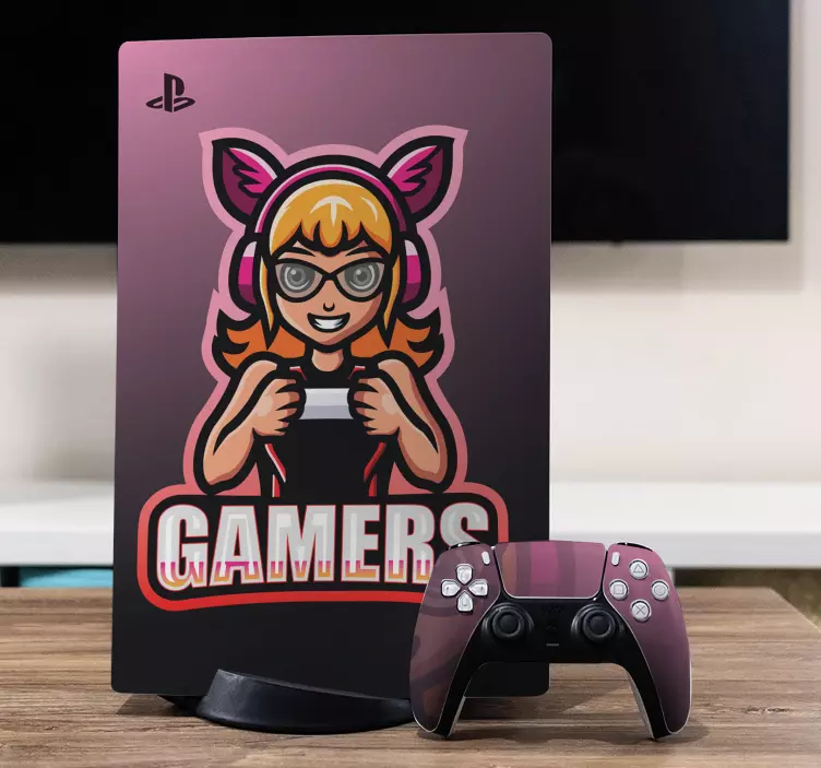 Adesivi animali per bambini arte gamer girl - TenStickers