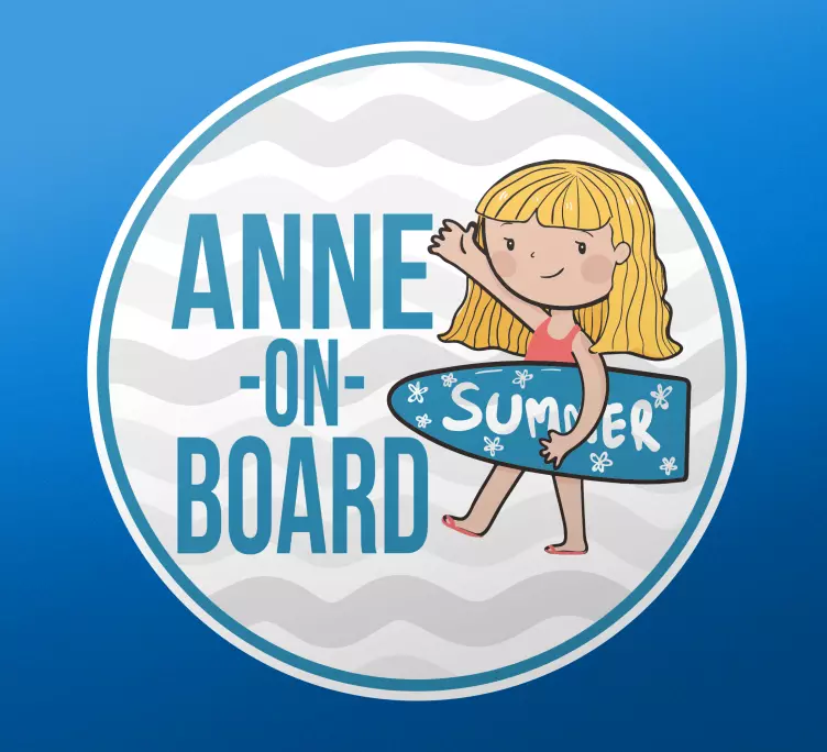 Adesivi animali per bambini avventura di surf personalizzata - TenStickers