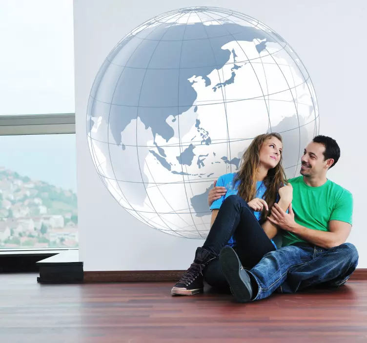 Adesivi animali per bambini design mappamondo - TenStickers