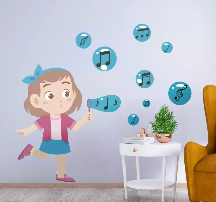 Adesivi animali per bambini divertimento musicale con bolle - TenStickers