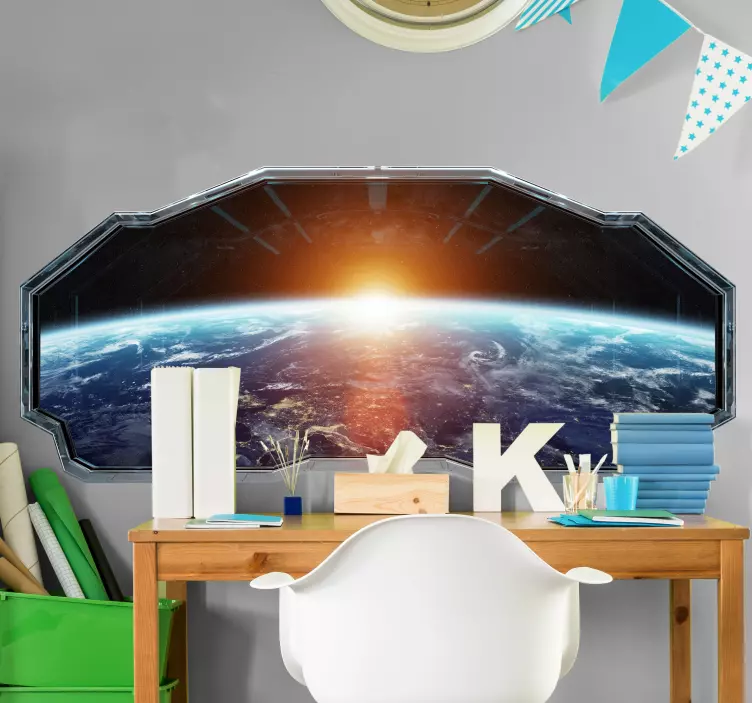 Adesivi animali per bambini finestra spaziale - TenStickers