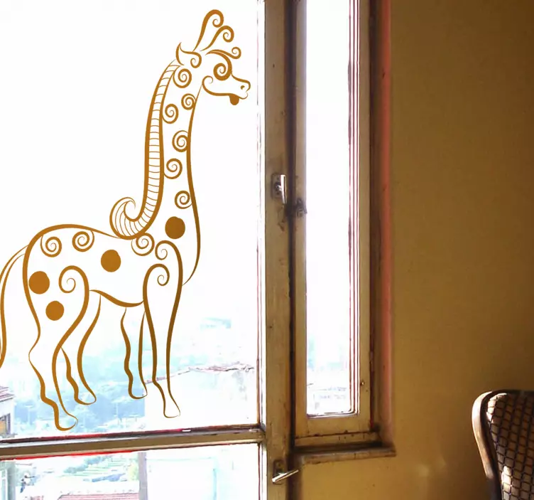 Adesivi animali per bambini giraffa riccia decorativa - TenStickers