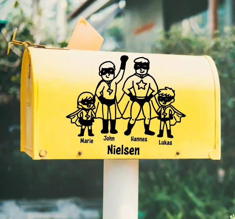 Adesivi animali per bambini ritratto di famiglia supereroi - TenStickers
