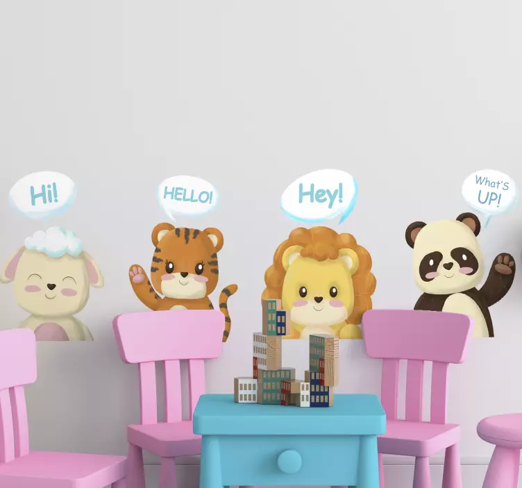 Adesivi animali per bambini saluti di animali carini - TenStickers