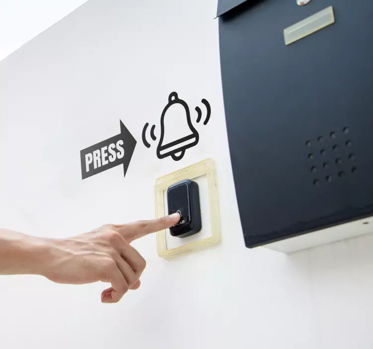 Adesivi murali segnali premere il campanello - TenStickers