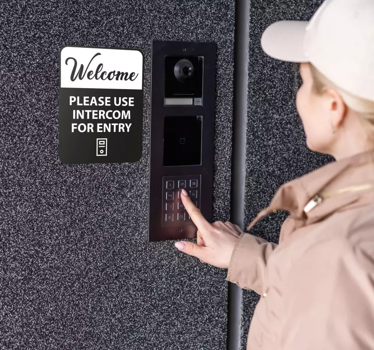 Adesivi murali segnali utilizzare il citofono - TenStickers