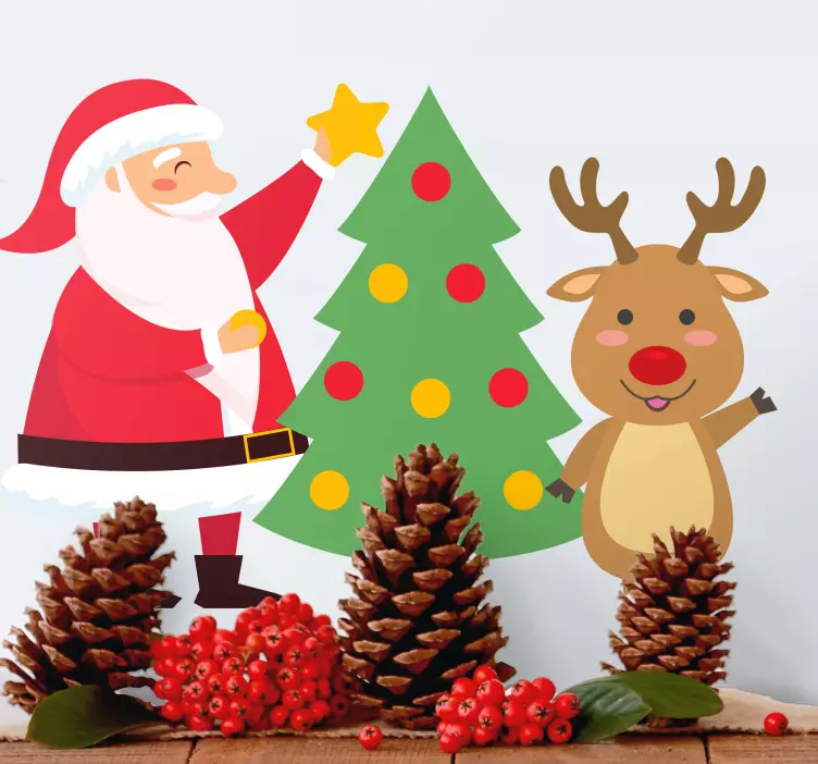 Adesivo allegro babbo natale - TenStickers