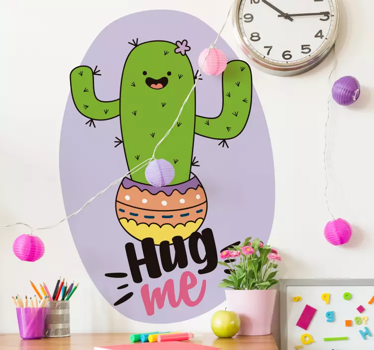 Adesivo animale cactus che abbraccia la gioia - TenStickers