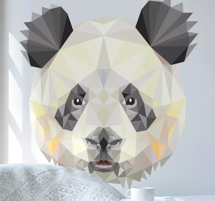 Adesivo animale faccia di panda poligonale - TenStickers