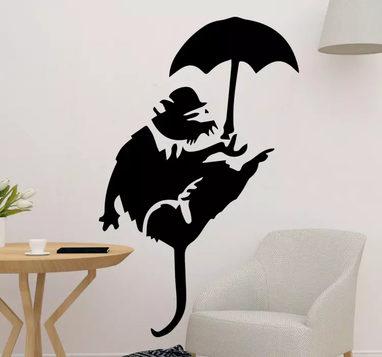 Sticker arte Arte del ratto banksy - TenStickers