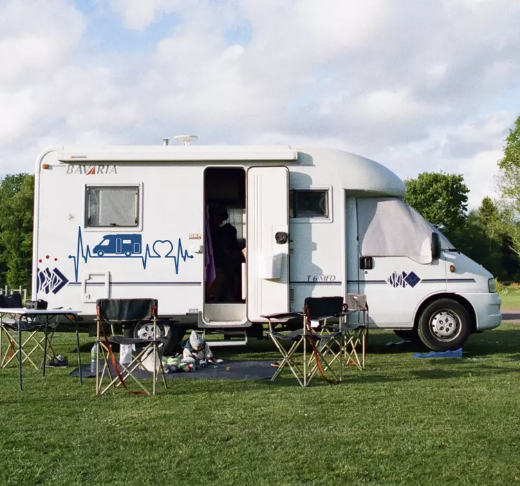 Adesivo camper cardiogramma - TenStickers