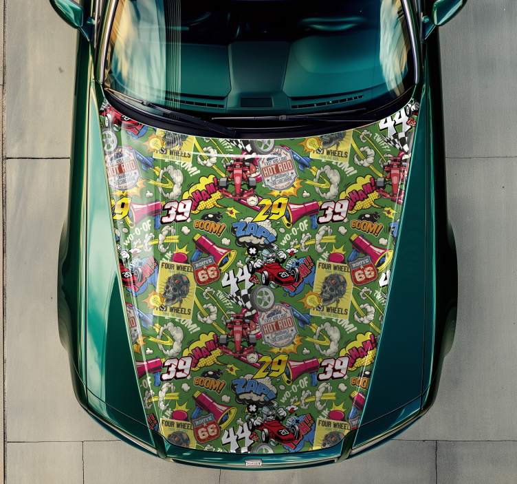 Adesivo per auto multicolore per cappuccio - TenStickers