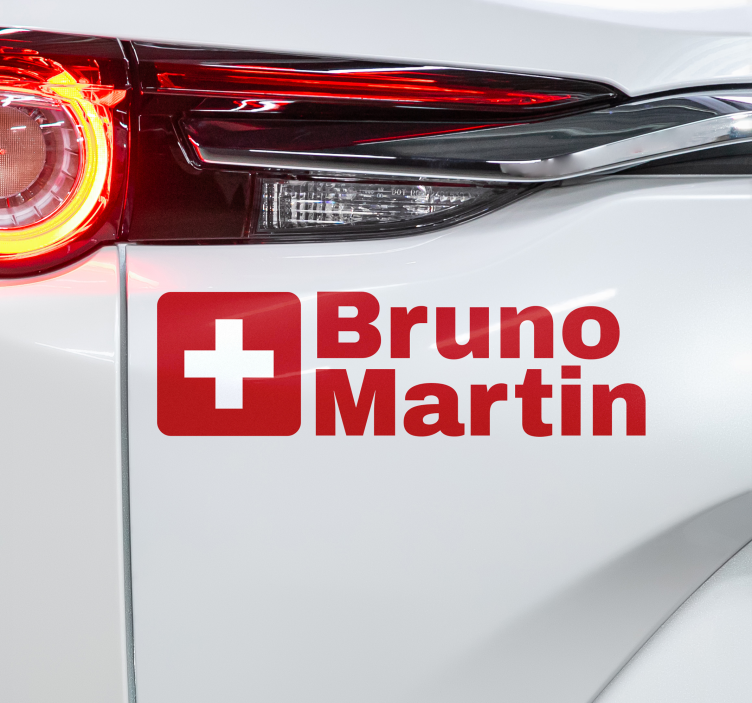 Adesivo per auto simbolo svizzero con nome - TenStickers