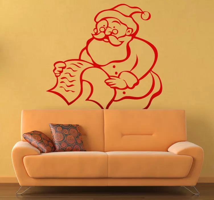 Adesivo babbo natale legge la lettera - TenStickers