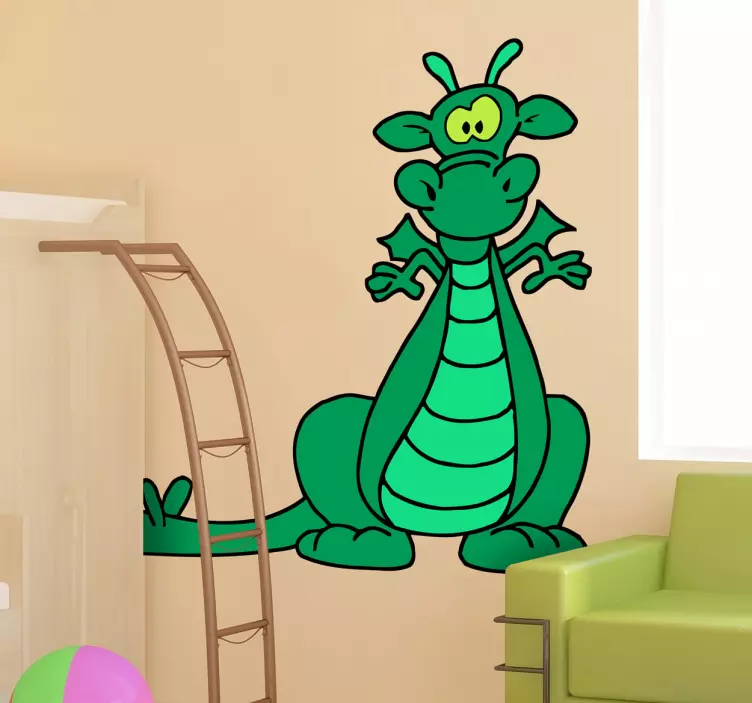 Adesivo bambini drago verde - TenStickers