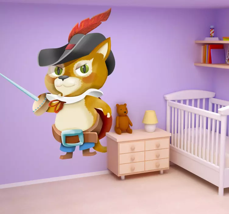 Adesivo bambini gatto con gli stivali - TenStickers