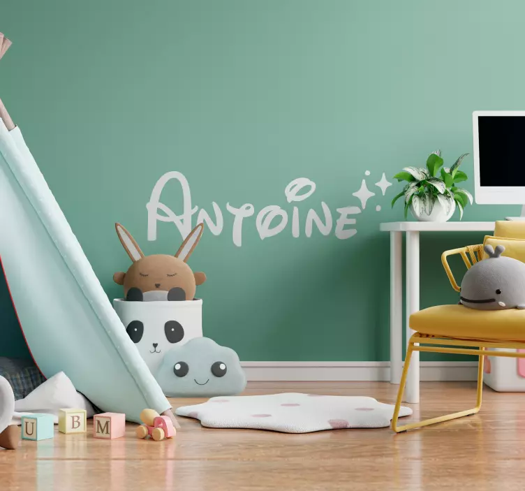 Sticker cameretta nome con stelle - TenStickers