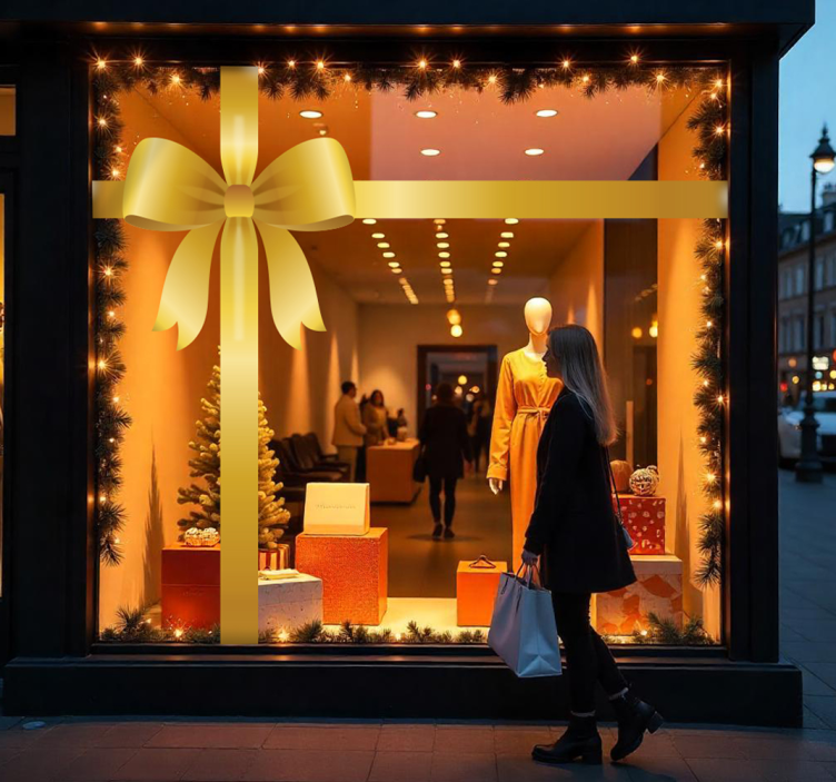 Adesivi animali per bambini fiocco regalo dorato - TenStickers